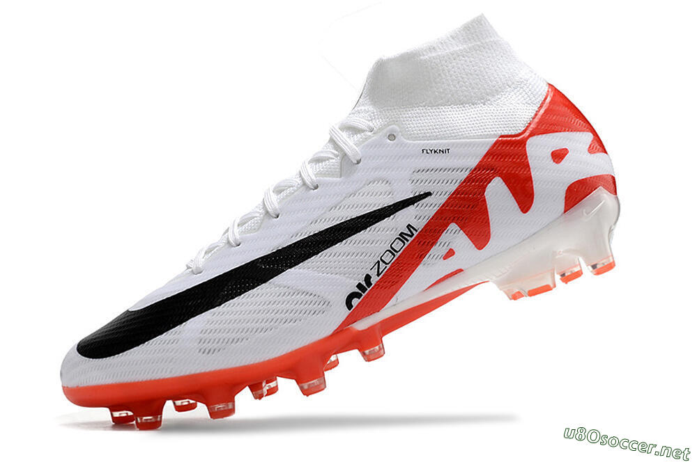 Men's Nike Air Zoom Mercurial Superfly 9 Elite AG Football Boots - White/Red/Black 5