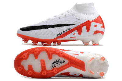 Men's Nike Air Zoom Mercurial Superfly 9 Elite AG Football Boots - White/Red/Black