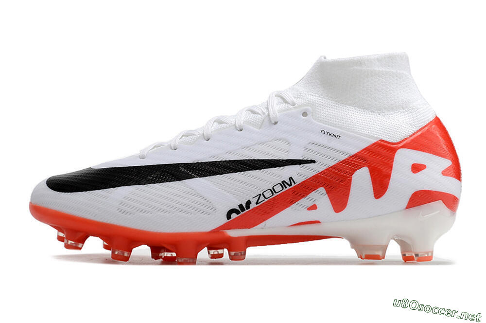 Men's Nike Air Zoom Mercurial Superfly 9 Elite AG Football Boots - White/Red/Black 0