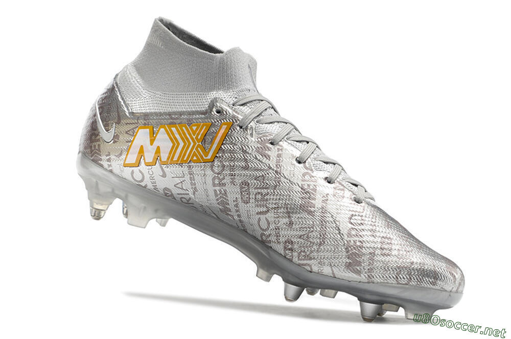 Men's Nike Air Zoom Mercurial Superfly 9 Elite SG Football Boots - Sliver/Orange 4