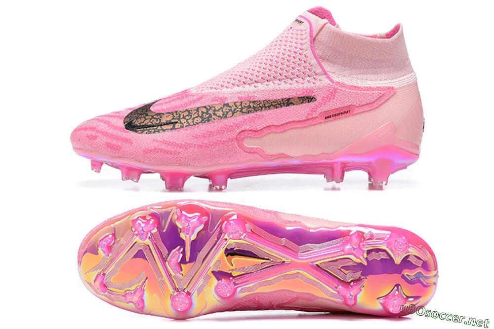 Men's Nike Phantom GX Elite DF Link FG Football Boots - Pink/Black/Gold 1