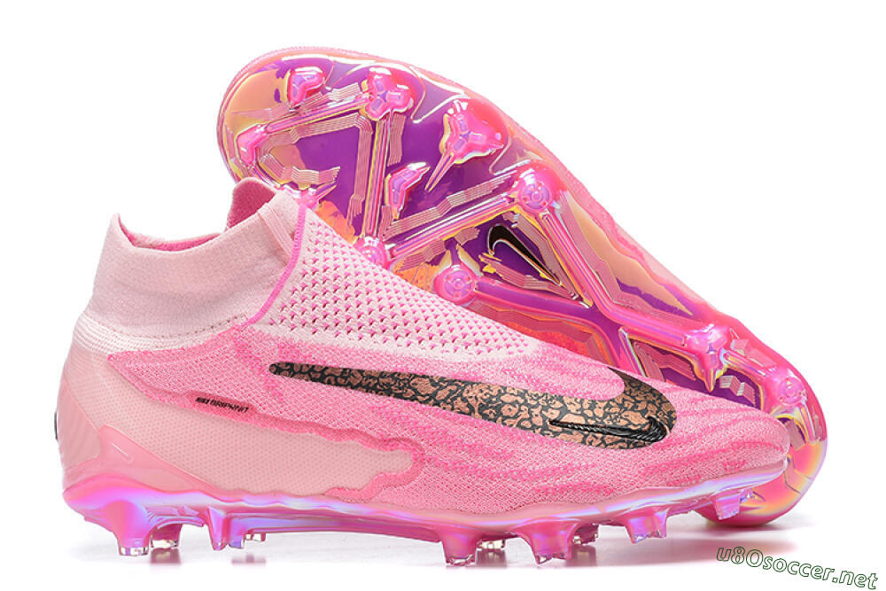 Men's Nike Phantom GX Elite DF Link FG Football Boots - Pink/Black/Gold 2