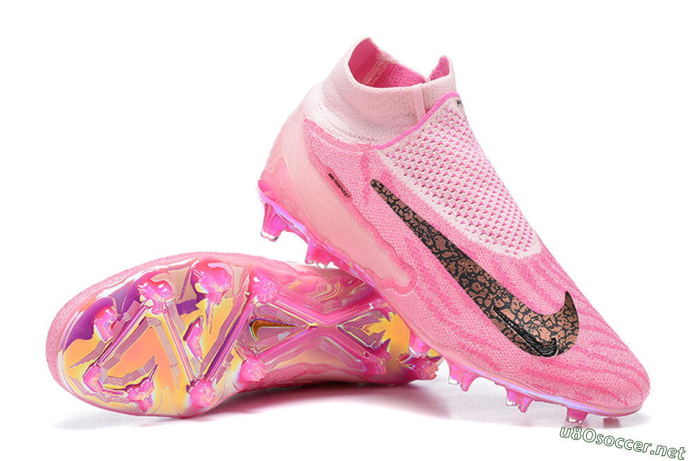 Men's Nike Phantom GX Elite DF Link FG Football Boots - Pink/Black/Gold 4
