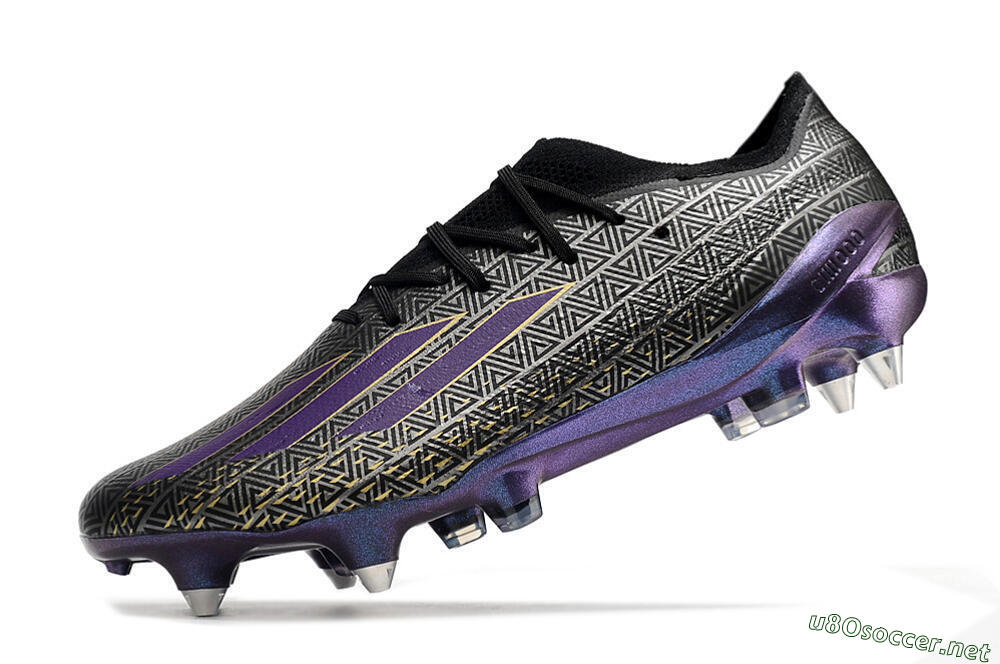 Men's Adidas X Speedportal.1 FG Football Boots - Black/Sliver/Purple 5