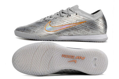 Men's Nike Air Zoom Mercurial Vapor 15 Elite IC Football Shoes - Silver/Gold