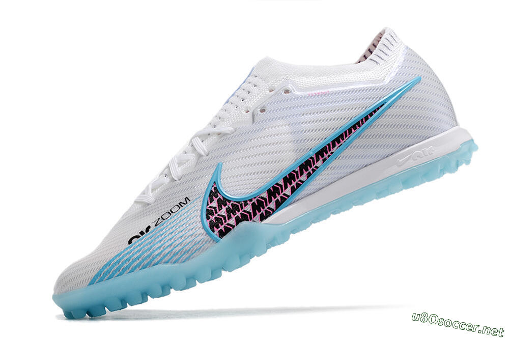 Men's Nike Air Zoom Mercurial Vapor 15 Elite TF Football Shoes - White/Blue/Pink 5