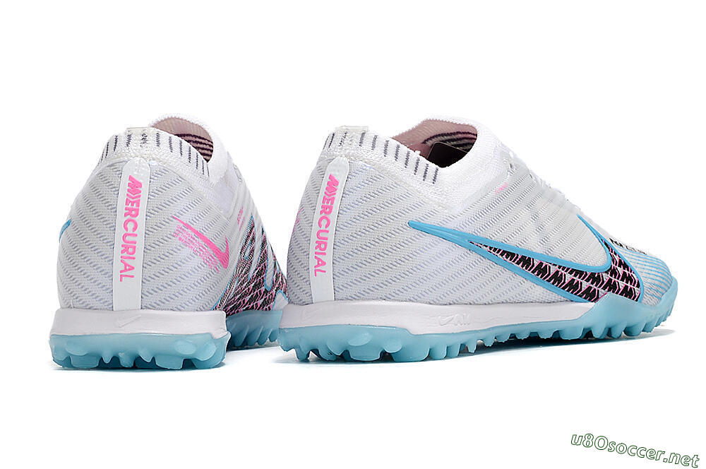 Men's Nike Air Zoom Mercurial Vapor 15 Elite TF Football Shoes - White/Blue/Pink 6