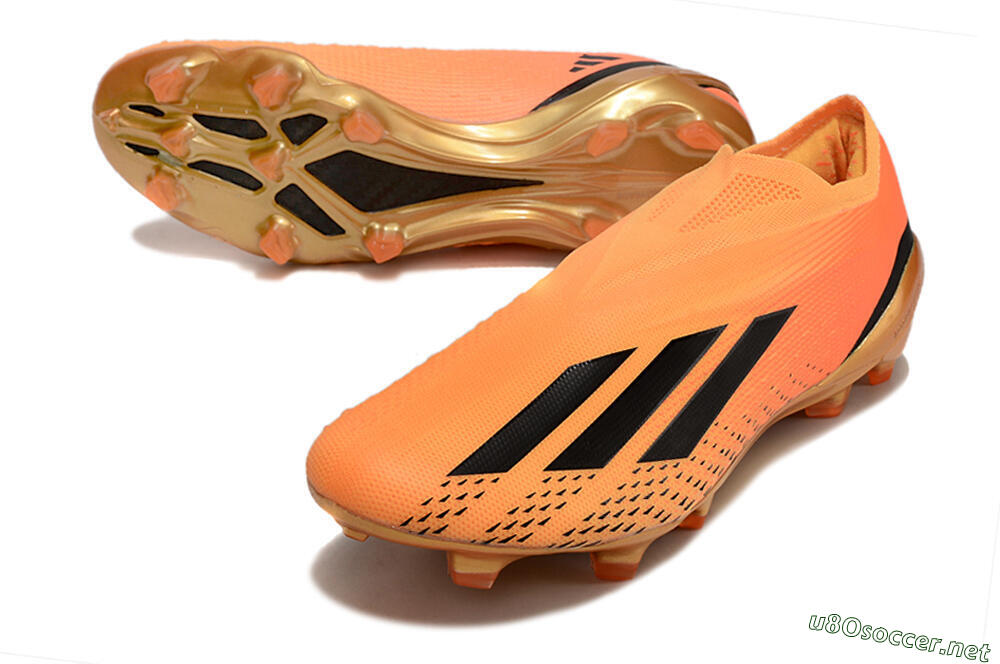 Men's Adidas X Speedportal+ FG Football Boots - Orange/Black/Gold 3