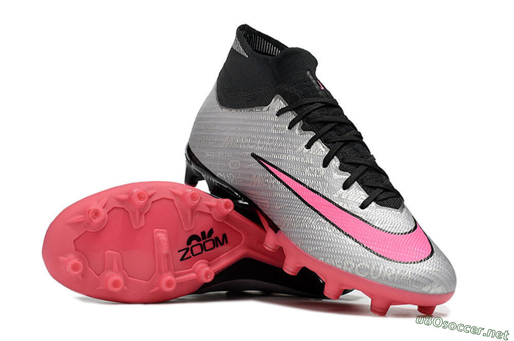 Unisex Nike Air Zoom Mercurial Superfly 9 Elite AG Football Boots - Sliver/Pink/Black 3