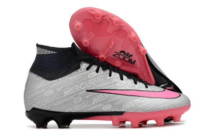 Unisex Nike Air Zoom Mercurial Superfly 9 Elite AG Football Boots - Sliver/Pink/Black