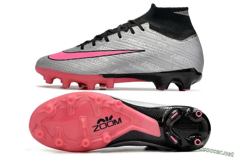 Unisex Nike Air Zoom Mercurial Superfly 9 Elite AG Football Boots - Sliver/Pink/Black 1