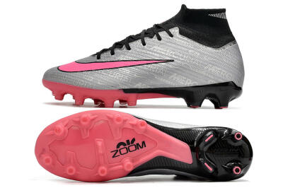 Unisex Nike Air Zoom Mercurial Superfly 9 Elite AG Football Boots - Sliver/Pink/Black
