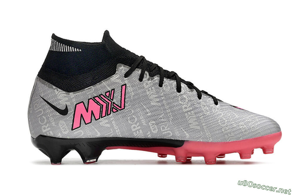 Unisex Nike Air Zoom Mercurial Superfly 9 Elite AG Football Boots - Sliver/Pink/Black 5