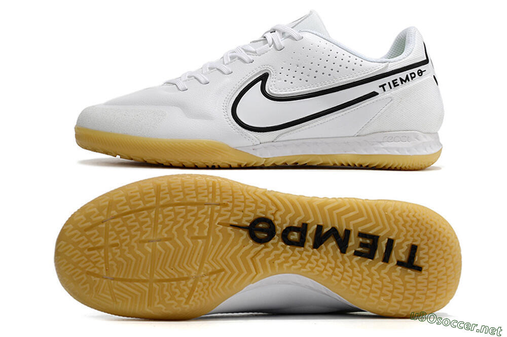 Men's Nike React Tiempo Legend 9 Pro IC Football Shoes - White/Black 1