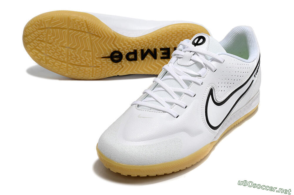 Men's Nike React Tiempo Legend 9 Pro IC Football Shoes - White/Black 3
