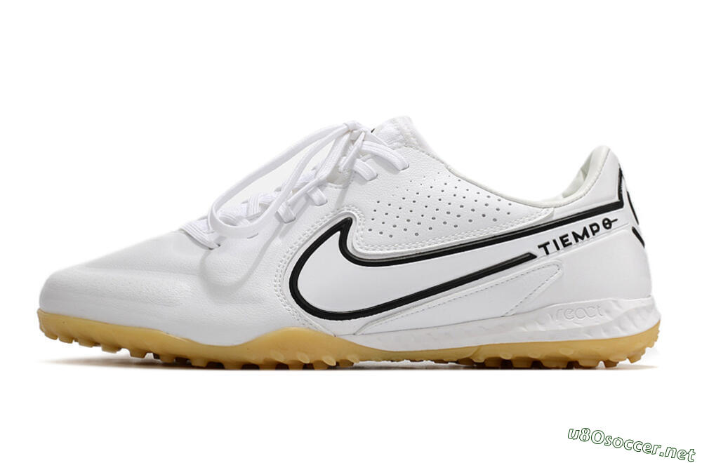 Men's Nike React Tiempo Legend 9 Pro TF Football Shoes - White/Black 0