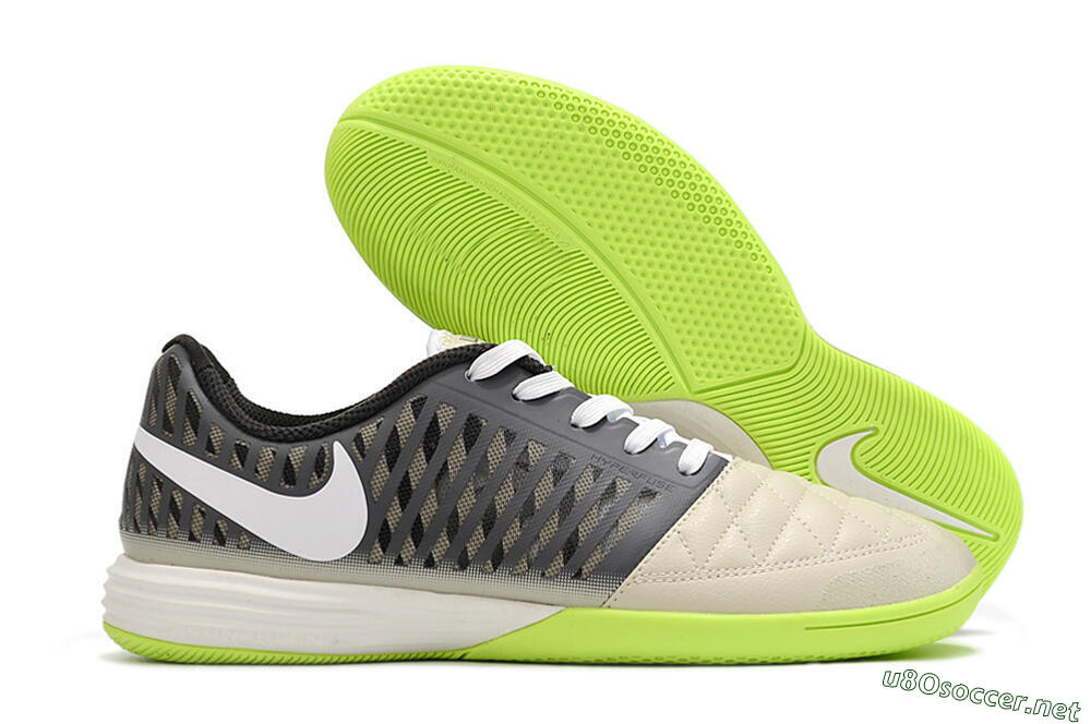 Men's Nike Lunar Gato II IC Football Shoes - Grey/Black/White 2