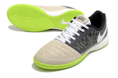Men's Nike Lunar Gato II IC Football Shoes - Grey/Black/White