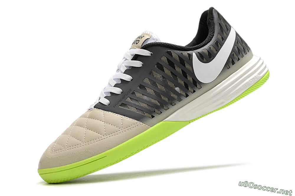 Men's Nike Lunar Gato II IC Football Shoes - Grey/Black/White 5