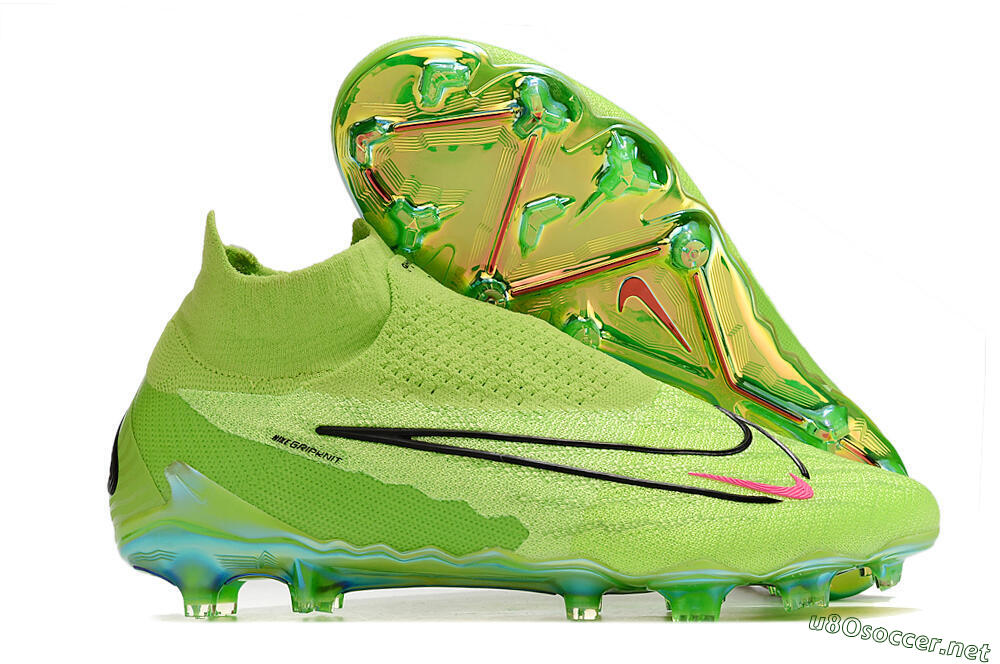 Men's Nike Phantom GX Elite DF Link FG Football Boots - Green/Black/Red 2
