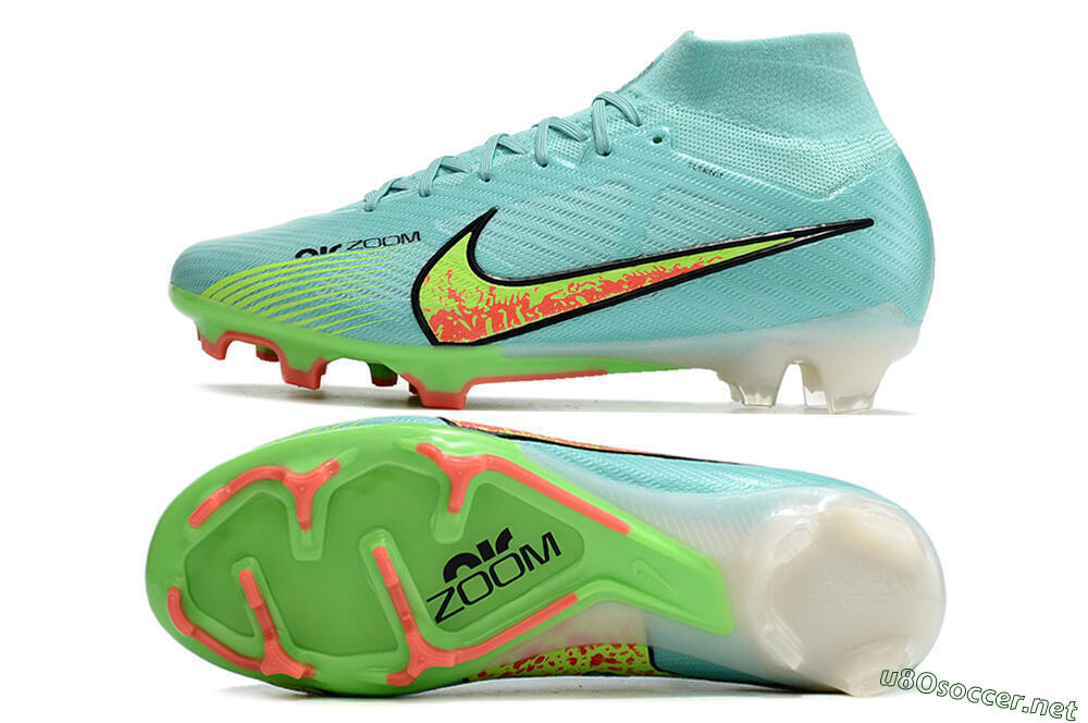 Men's Nike Air Zoom Mercurial Superfly 9 Elite FG Football Boots - Blue/Green/Black 1