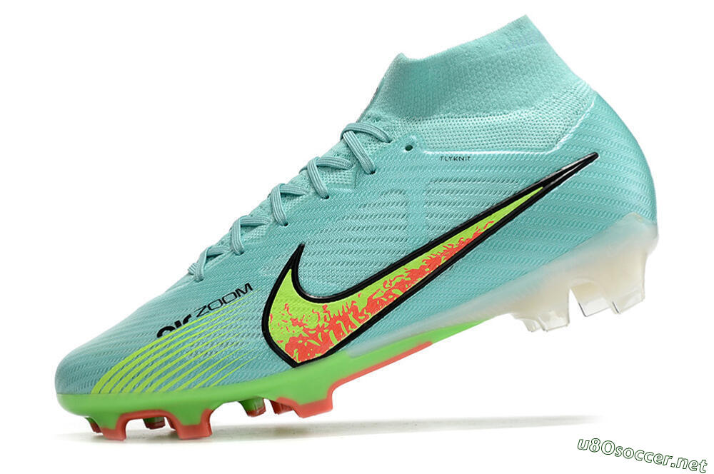 Men's Nike Air Zoom Mercurial Superfly 9 Elite FG Football Boots - Blue/Green/Black 5