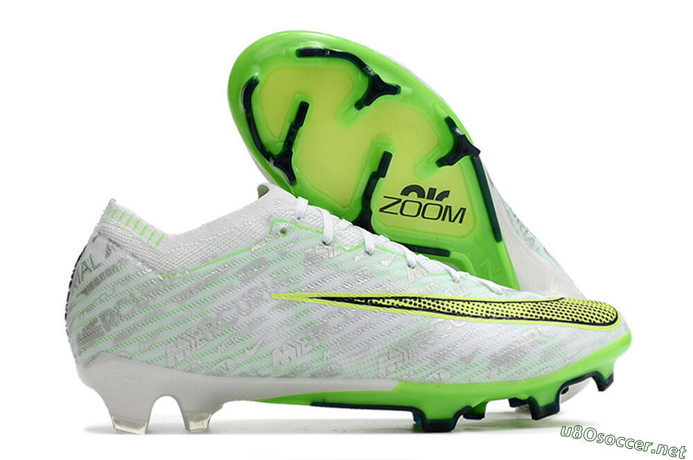 Unisex Nike Air Zoom Mercurial Vapor 15 Elite FG Football Boots - White/Green 2