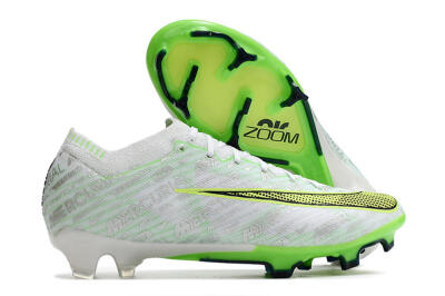 Unisex Nike Air Zoom Mercurial Vapor 15 Elite FG Football Boots - White/Green