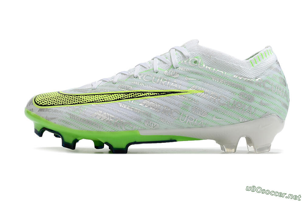 Unisex Nike Air Zoom Mercurial Vapor 15 Elite FG Football Boots - White/Green 0