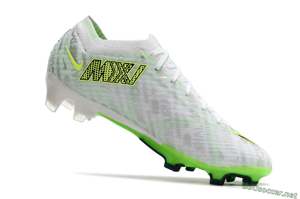 Unisex Nike Air Zoom Mercurial Vapor 15 Elite FG Football Boots - White/Green 4