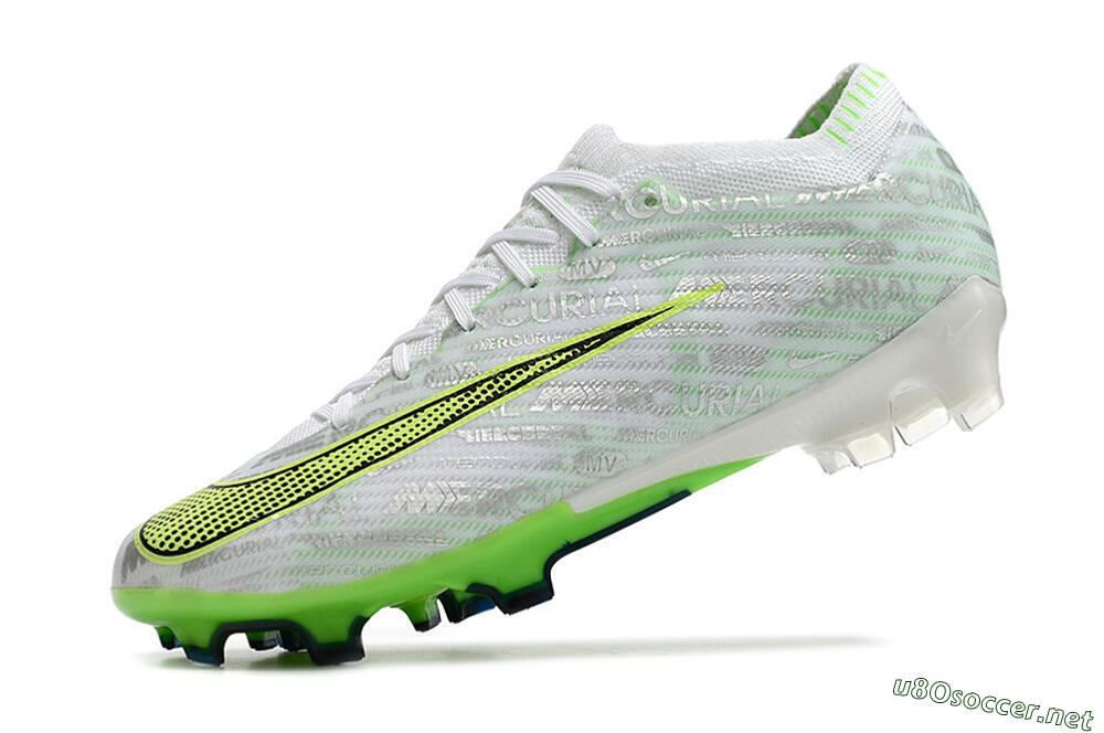 Unisex Nike Air Zoom Mercurial Vapor 15 Elite FG Football Boots - White/Green 5