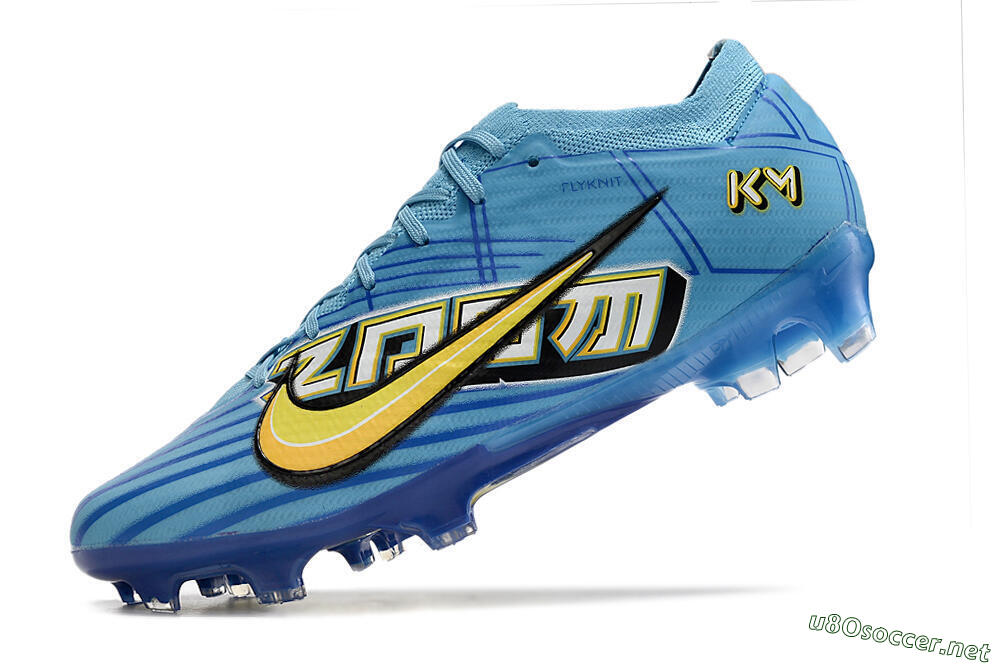 Unisex Kylian Mbappe x Nike Air Zoom Mercurial Vapor 15 Elite FG Football Boots - Blue/Yellow/Black 5