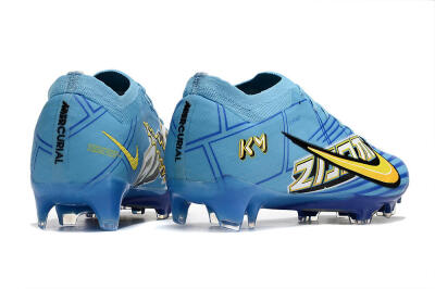 Unisex Kylian Mbappe x Nike Air Zoom Mercurial Vapor 15 Elite FG Football Boots - Blue/Yellow/Black