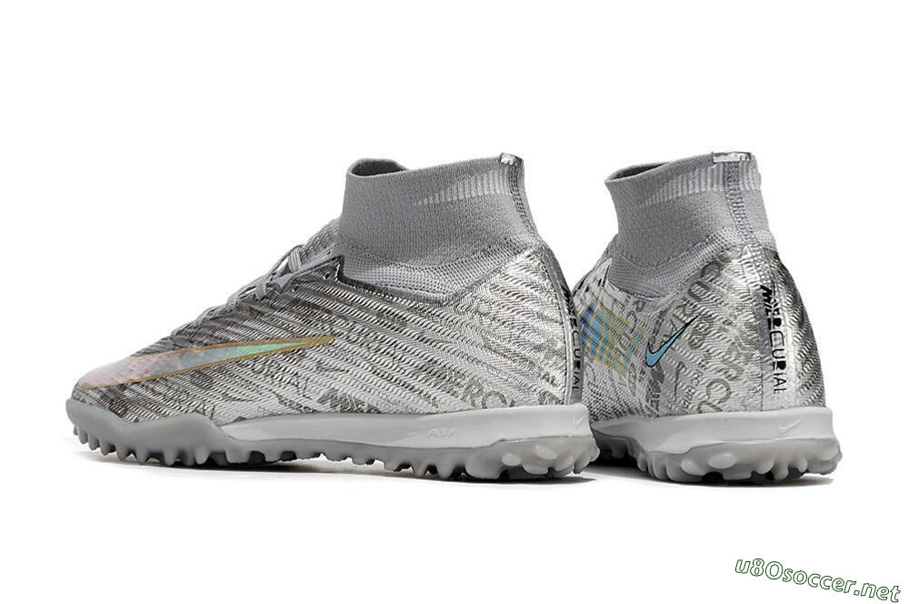 Unisex Nike Air Zoom Mercurial Superfly 9 Elite TF Football Shoes - Silver/Gold 5