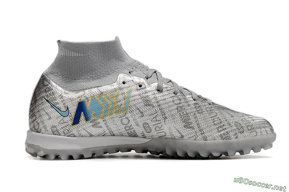 Unisex Nike Air Zoom Mercurial Superfly 9 Elite TF Football Shoes - Silver/Gold 4