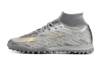 Unisex Nike Air Zoom Mercurial Superfly 9 Elite TF Football Shoes - Silver/Gold