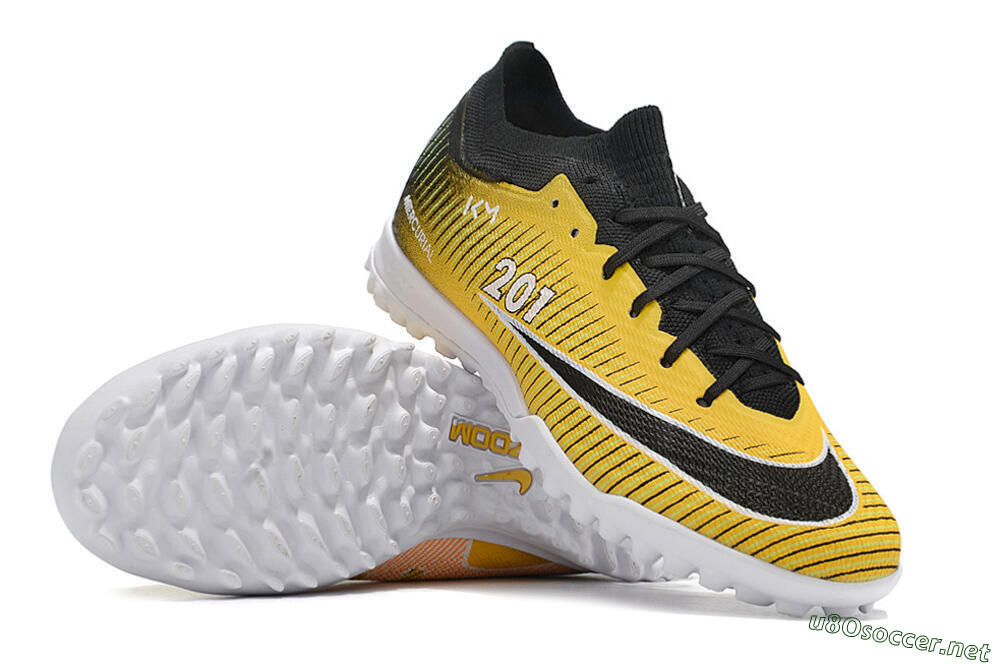 Unisex Nike Air Zoom Mercurial Vapor 15 Elite TF Football Shoes - Yellow/Black/White 1