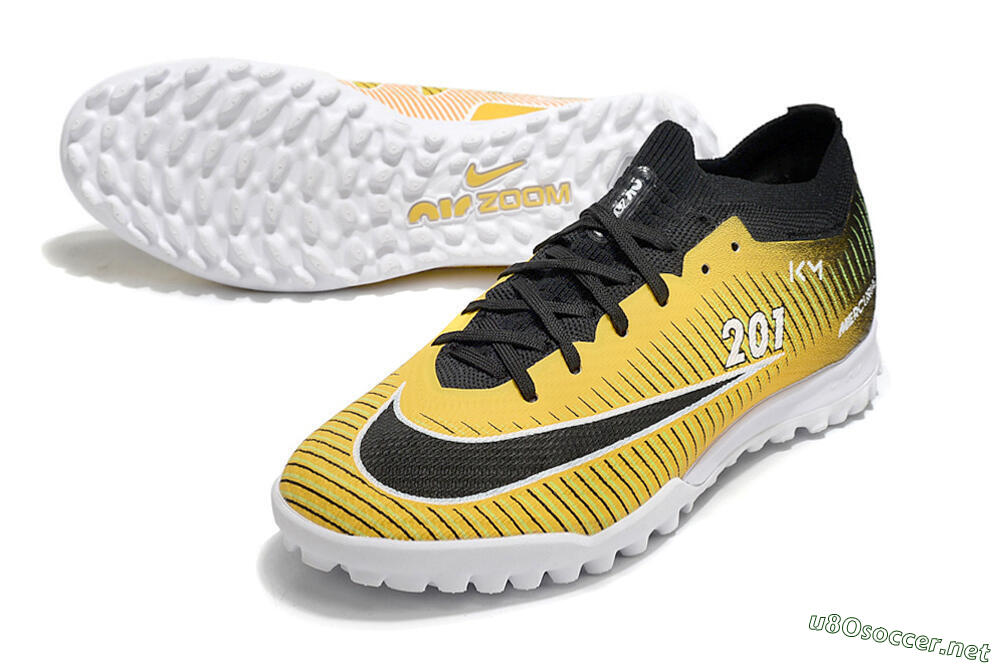 Unisex Nike Air Zoom Mercurial Vapor 15 Elite TF Football Shoes - Yellow/Black/White 3