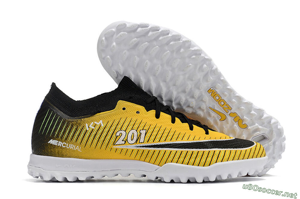 Unisex Nike Air Zoom Mercurial Vapor 15 Elite TF Football Shoes - Yellow/Black/White 2