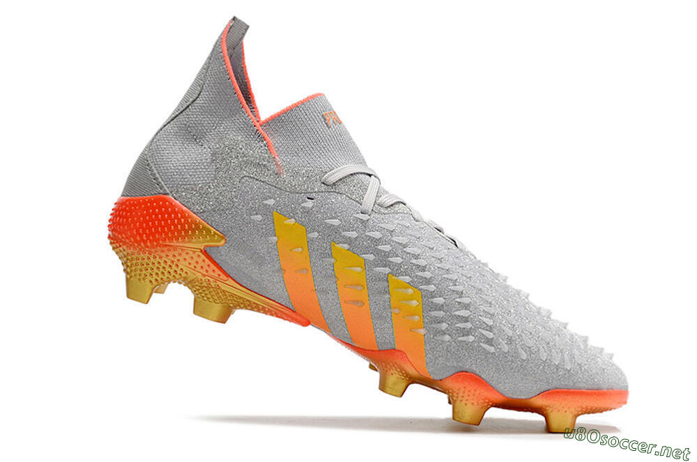 Unisex Adidas Predator Freak.1 FG Football Boots - Grey/Orange/Gold 4