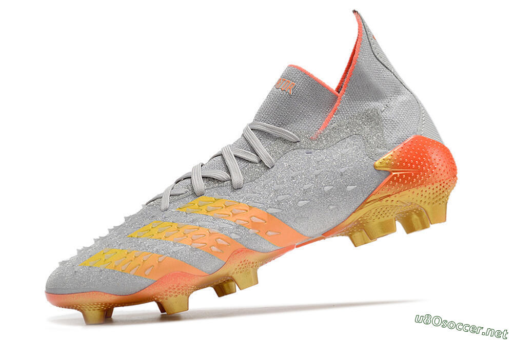 Unisex Adidas Predator Freak.1 FG Football Boots - Grey/Orange/Gold 5