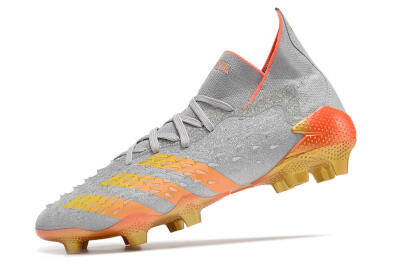 Unisex Adidas Predator Freak.1 FG Football Boots - Grey/Orange/Gold