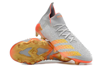 Unisex Adidas Predator Freak.1 FG Football Boots - Grey/Orange/Gold
