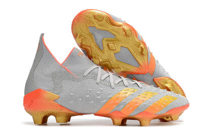 Unisex Adidas Predator Freak.1 FG Football Boots - Grey/Orange/Gold