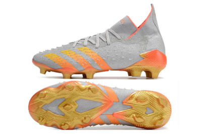 Unisex Adidas Predator Freak.1 FG Football Boots - Grey/Orange/Gold