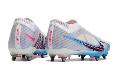 Men's Nike Air Zoom Mercurial Vapor 15 Elite FG Football Boots - White/Grey/Blue