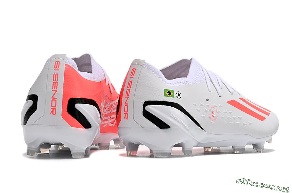 Men's Adidas X Speedportal.1 Brazil FG Football Boots - White/Orange/Black 6