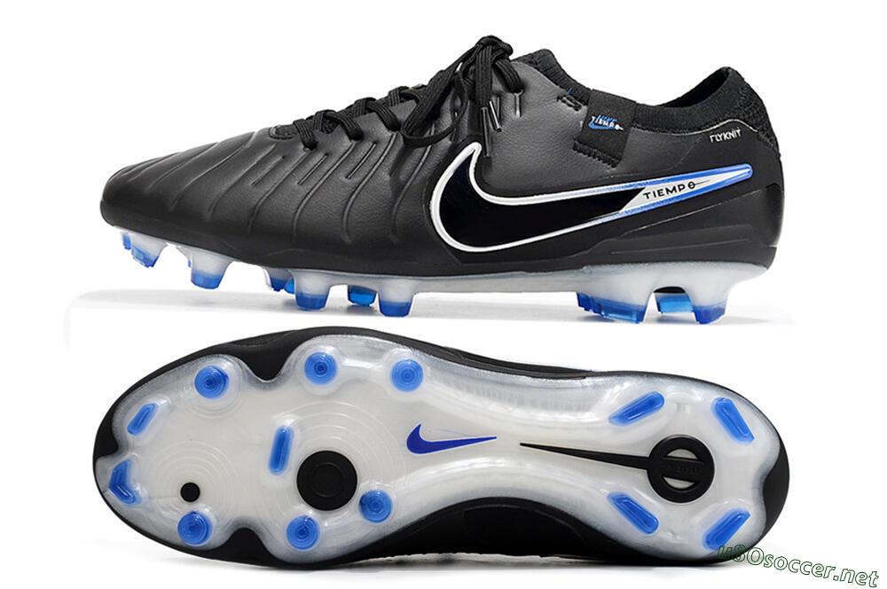 Men's Nike Tiempo Legend 10 Elite FG Football Boots - Black/Blue/Sliver 1