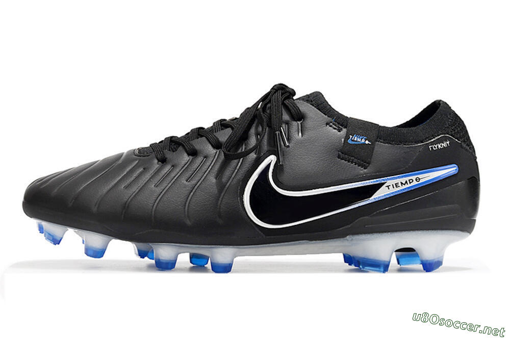 Men's Nike Tiempo Legend 10 Elite FG Football Boots - Black/Blue/Sliver 0
