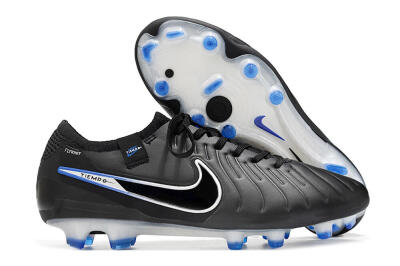 Men's Nike Tiempo Legend 10 Elite FG Football Boots - Black/Blue/Sliver